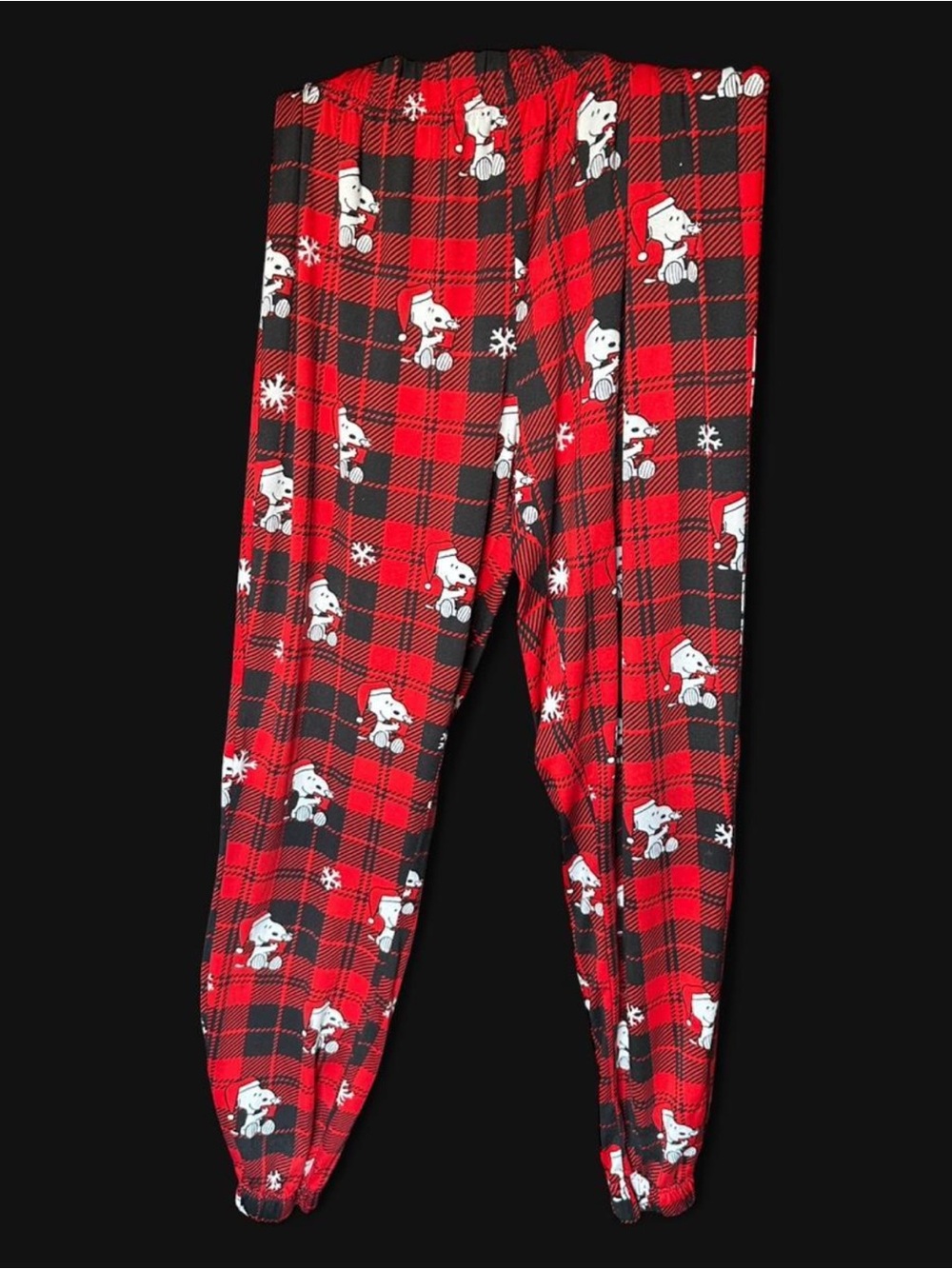 Women in Red Plaid Polar Bear Print Pajama Pants